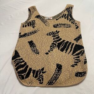 Pandora Vintage Y2k Zebra Art To Wear Tank Top Size Medium